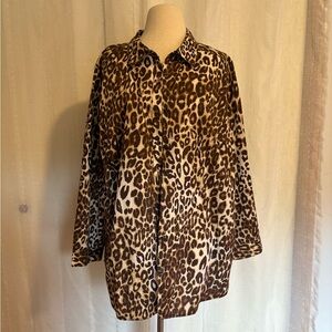 Roaman's Animal Print Blouse